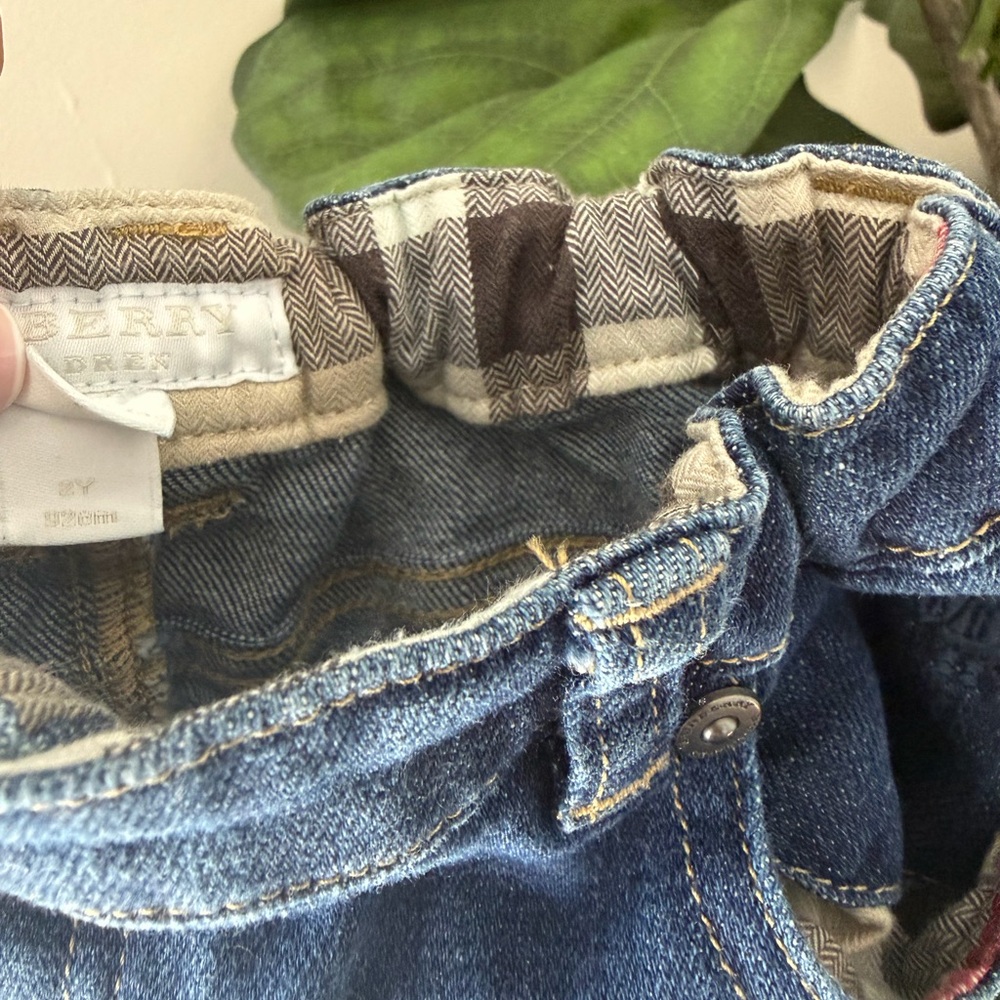 Burberry Kids Denim Jeans with Striped Hem - Picture 5 of 5